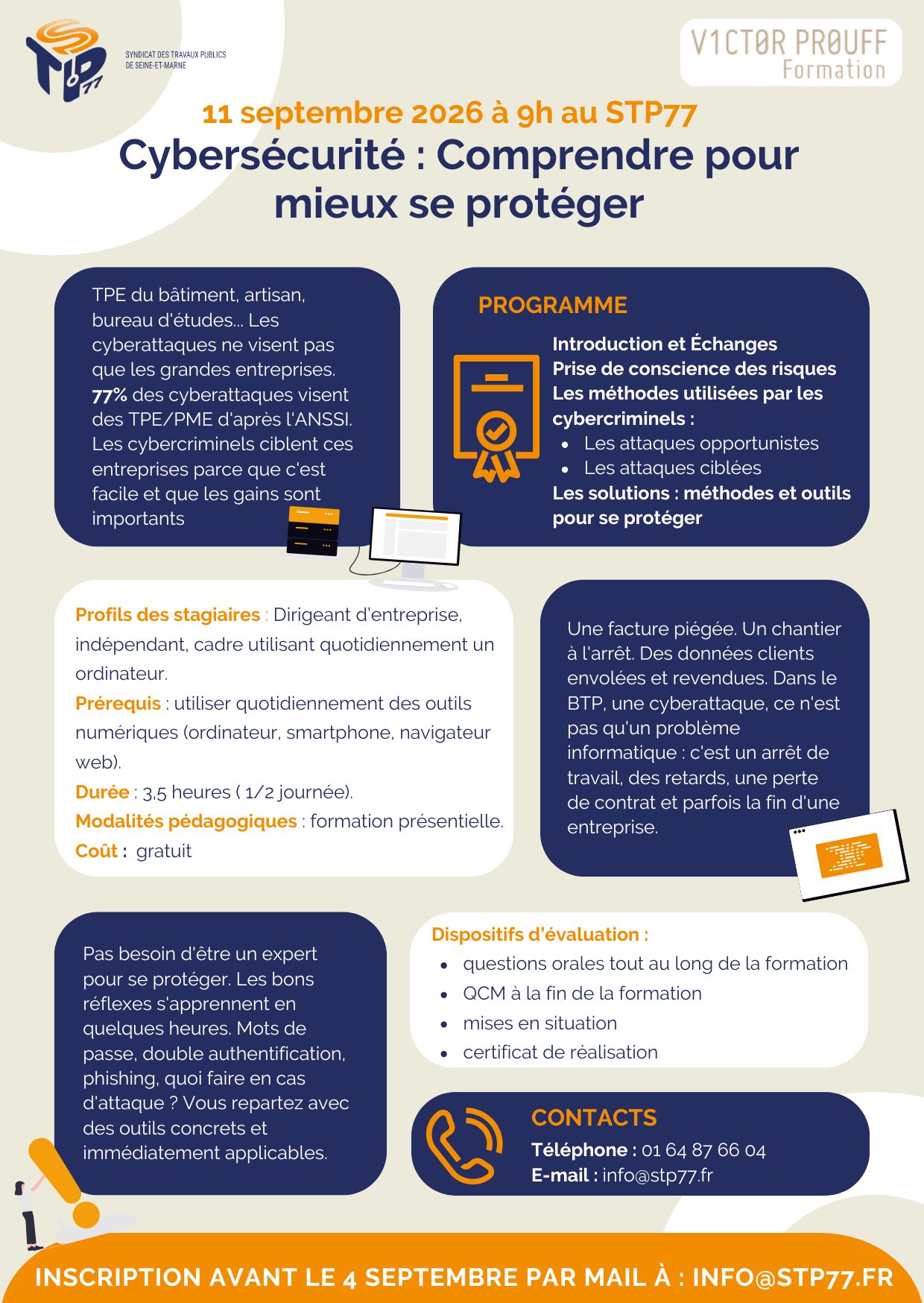 11 septembre 2026 - Formation de Cybersécurité